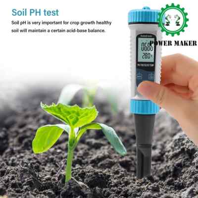 Food PH Meter Swimming Pool TDS EC CF TEMP Hydroponic Monitor Acidity Analyzer