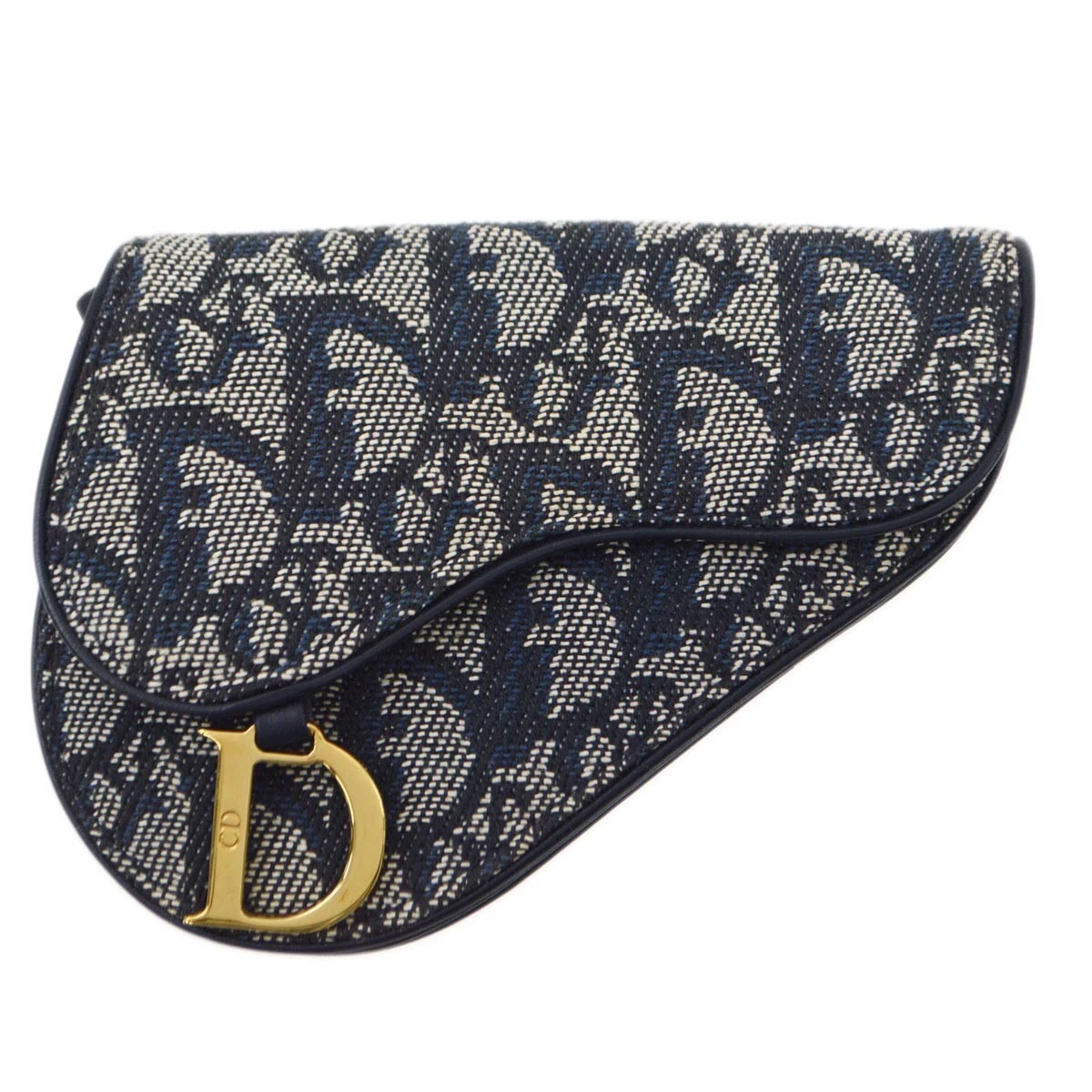 Portefeuille mini pochette selle trotteur marine Christian Dior TR1011 192984