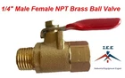 1/4" Male Female NPT Brass Ball Valve Water Moisture Air Tank Drain Shut Off New