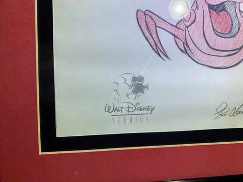Walt Disney Studios Sebastian Little Mermaid Animation Art Sketch Signed Framed - Picture 3 of 15