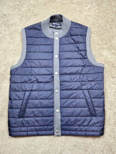 Mens Barbour Quilted Sweater Vest Weather Comfort Size XL Blue Gray - Picture 1 of 11