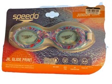 Speedo Swimming JR. Glide Print Color Burst Goggles Ages Junior 6-14 NEW