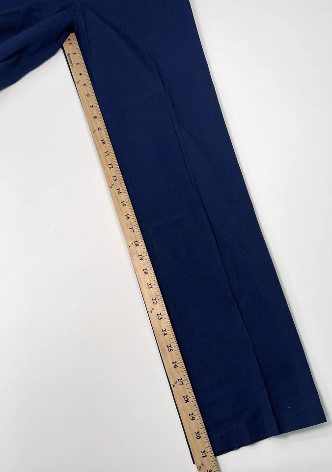 VTG CASUAL CORNER Womens SIZE 9 (26"x31") Navy High-Rise Flat Front CHINOS Pants - Image 4 of 4