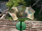 Fenton Blackberry Bramble Green Carnival Iridescent Compote