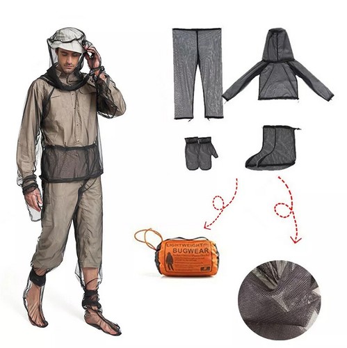 Outdoor Bug Wear Anti Mosquito Suit Jacket Mitts Pants Socks Net Yarn Mesh Cloth - Picture 3 of 21