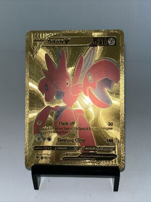 Scizor V Metal Gold Foil Pokemon Card Fan Art Card HP210 | eBay