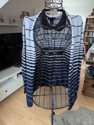 Cynthia Rowley Cardigan Strickjacke maritim Merinowolle gestreift