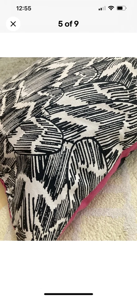 "Almohada IKEA Gulort OWLS rosa negro blanco mod abstracto 20"" x 20""" Foto 2 de 4
