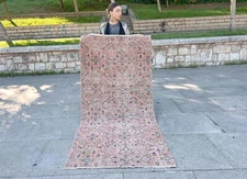 TRIBAL DESIGN ANTIQUE TURKISH HAND KNOTTED WOOL LONG HALLWAY RUNNER RUG