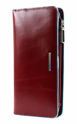 PIQUADRO Blue Square Large Wallet RFID Geldbörse Rosso Rot Neu
