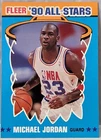 1990 Fleer Michael Jordan All Star Sticker Card #5 Chicago Bulls EX-NRMT