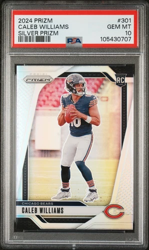 2024 Prizm Caleb Williams Silver Prizm Rookie Card #301 PSA GEM MT 10 BEARS