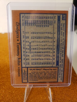 トミーページ 1978 Topps #375 Tommy John VG | eBay