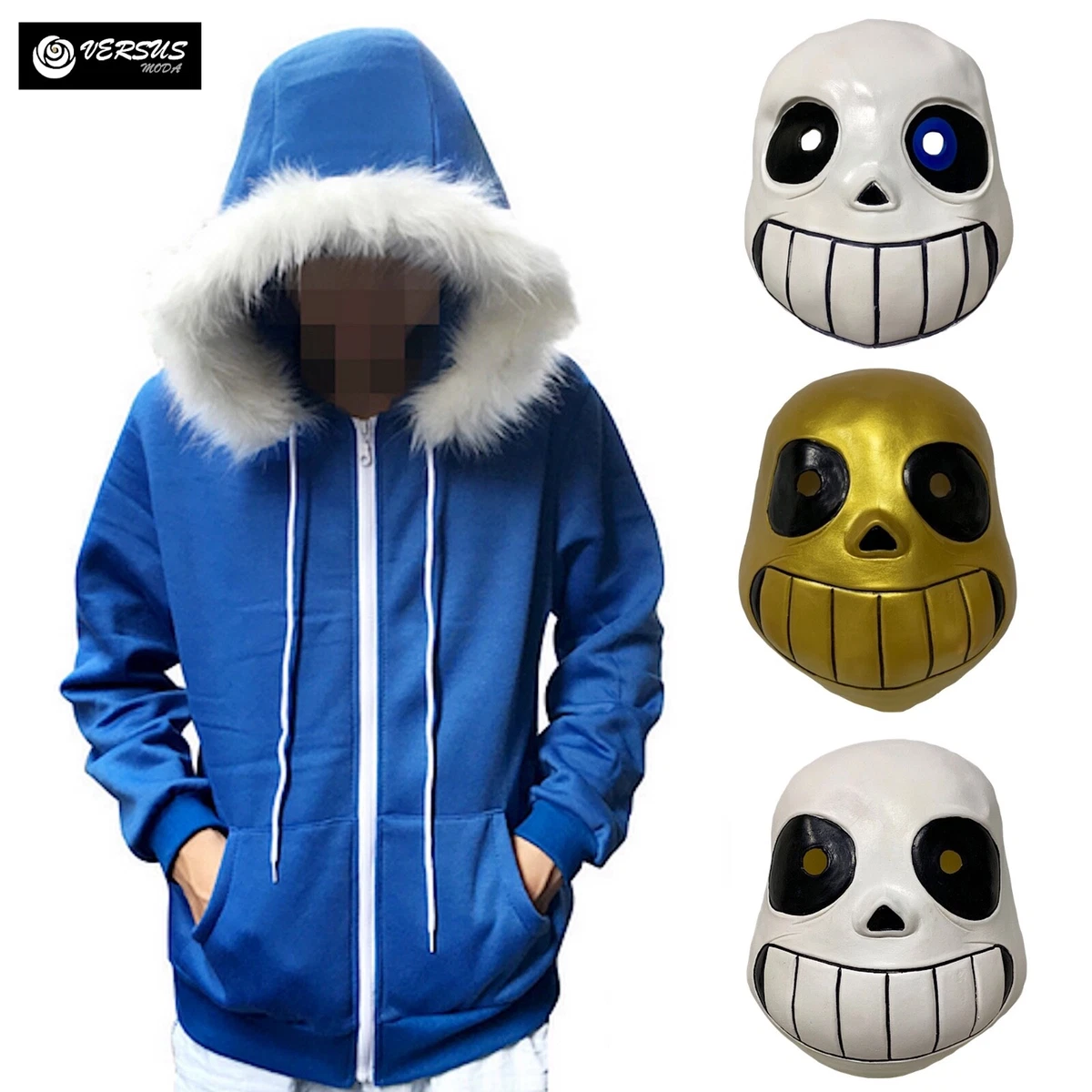 Chaqueta con Capucha Sudadera Máscara Carnaval Cosplay Chaqueta UNTALE01 M | eBay