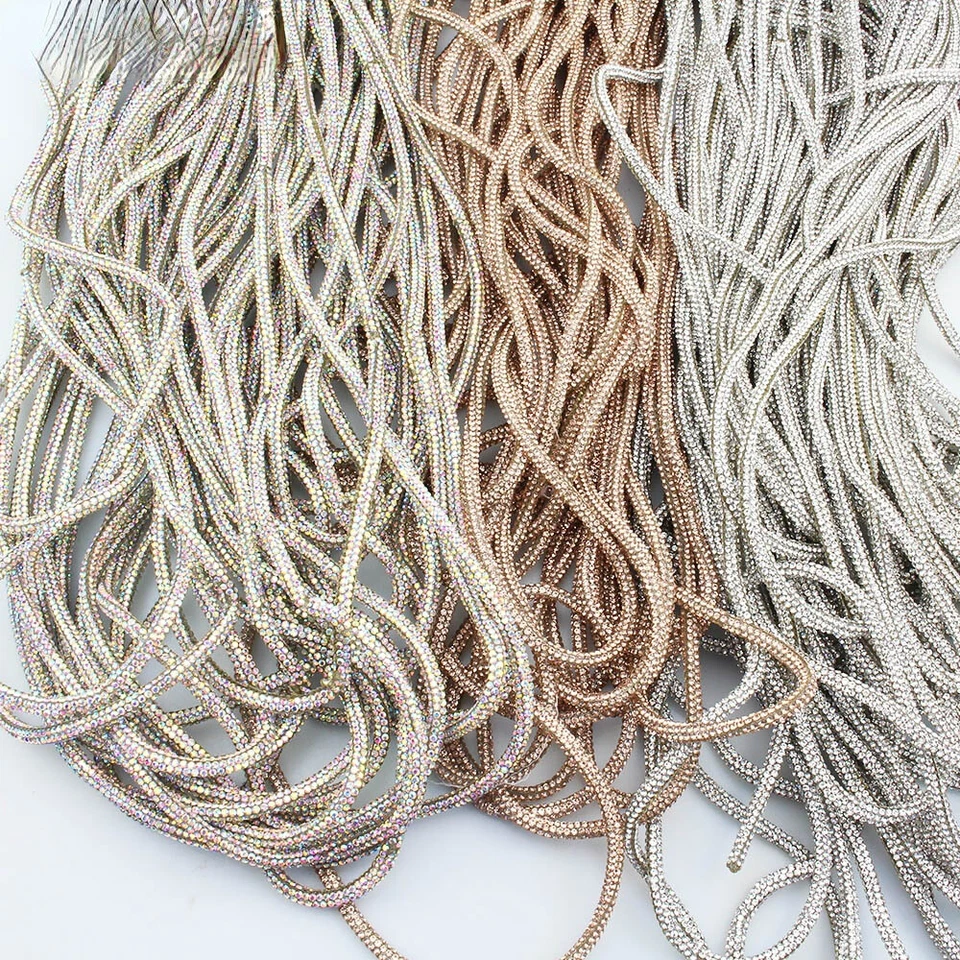 1 Yard Glitter Rhinestone Rope Cord Trim String DIY Decor Material Sewing Craft - Image 2 of 4
