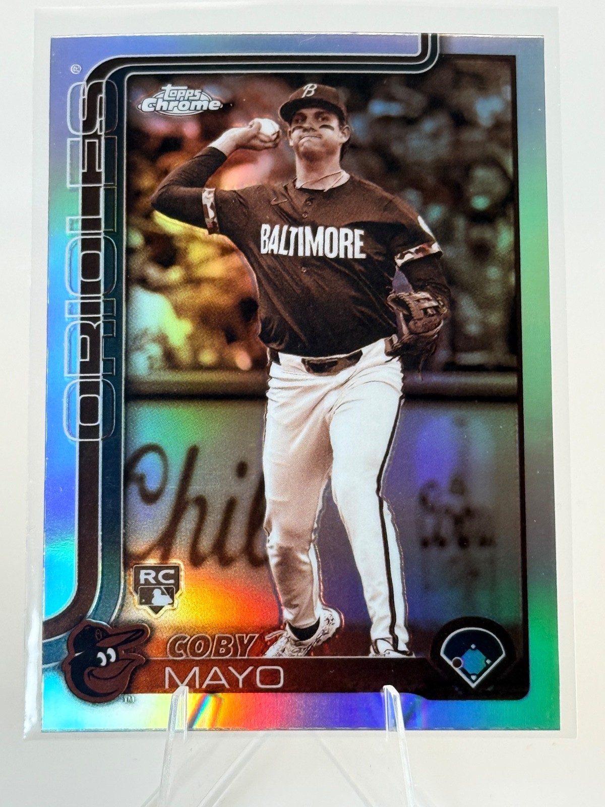 2025 Topps Chrome - Coby Mayo (RC) #120 Sepia Refractor - Orioles