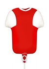 COMES INFLATED Red and White Football Shirt Mini Air Filled Balloon on Stick 11"