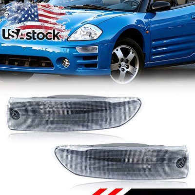 2X Clear Lens Front Bumper Turn Signal Lights For 2002-2005 Mitsubishi Eclipse