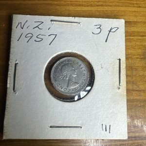 New Zealand 3d Three Pence 1957 (Elizabeth II) Coin