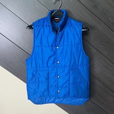 Pla-Jac By Dunbrooke Men's Vintage Puffer Vest Blue Snap Front Medium USA