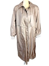 Fleet Street Vintage Midi Trench Coat Belted Tan Size 12 Polyester