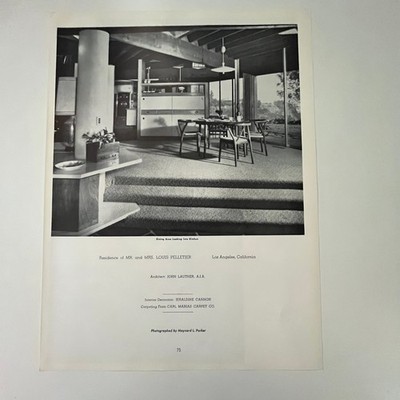 Dining Area Residence Mr Mrs Louis Pelletier Los Angeles CA 1962 Picture SV33-7