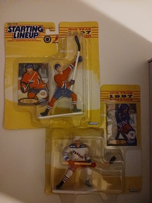 (2)MARK MESSIER Rangers MARK RECCHI CANADIEN NHL SLU 1997 Hockey Figure & Card
