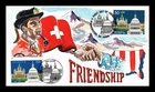 US COVER SWITZERLAND FRIENDSHIP FDC JOINT ISSUE COMBO WILD HORSE HAND PAINTED