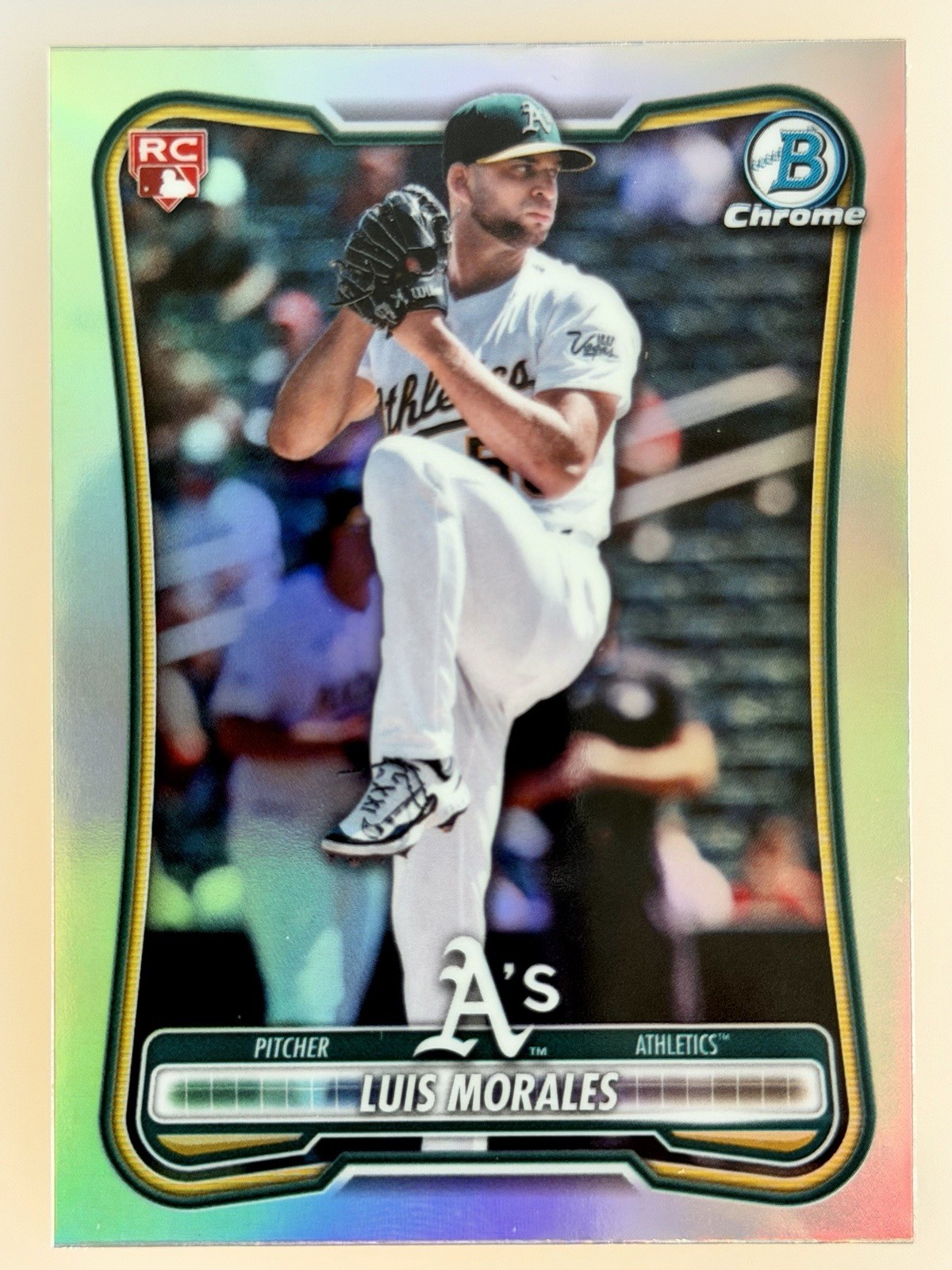 Luis Morales 2026 Bowman Chrome Red Rookie Variation Refractor SP Athletics #49