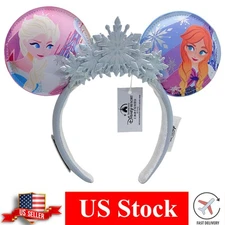 US Disney-Parks Loungefly Frozen Anna Elsa Snowflake Minnie Ears Headband