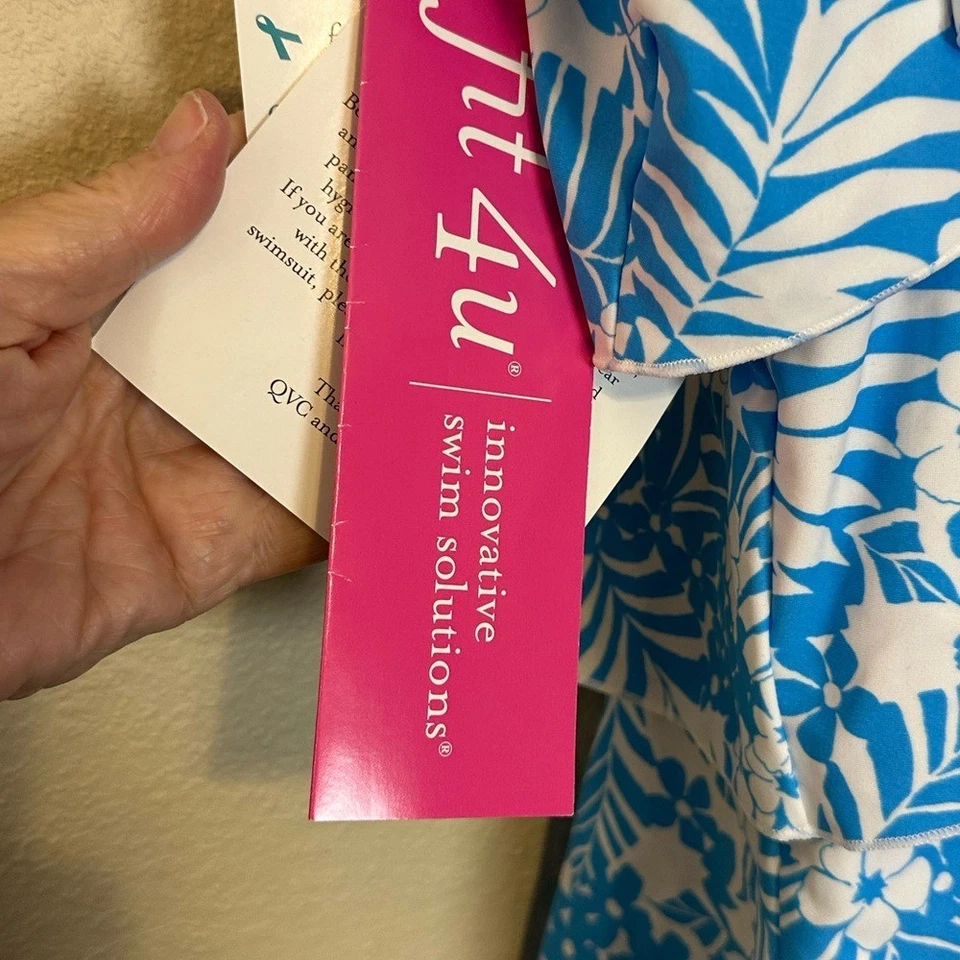 Mameluco de traje de baño adelgazante floral favorecedor en capas talla 22W Fit 4 U nuevo con etiquetas Foto 4 de 4