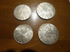 2x 50 & 2 x 25 Shilling Silver Coin Austria 66g, .999 Silver