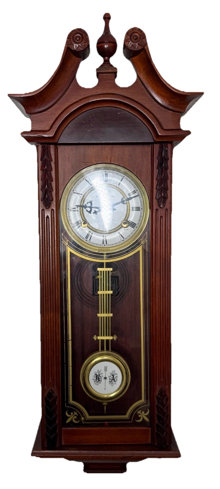 Vintage 31-day Large Colonial Wall Clock With Cathedral Gong Fully Serviced￼