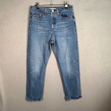 Levis Womens Size 28 Wedgie Straight Blue Denim Jeans Cotton Blend