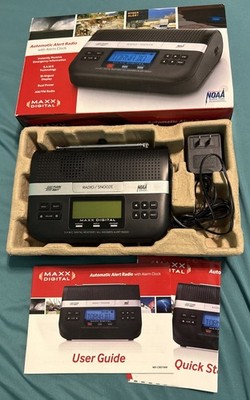 Maxx Digital Automatic Weather Alert Radio Alarm Clock S.A.M.E Digital MX-CR01NW