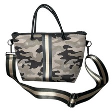 Haute Shore Camo Neoprene Tote Bag with Stripes Crossbody Shoulder Strap