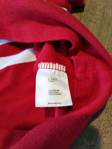 T-shirt John Galt rossa bianca righe manica corta girocollo cotone donna taglia small - Foto 4 di 8