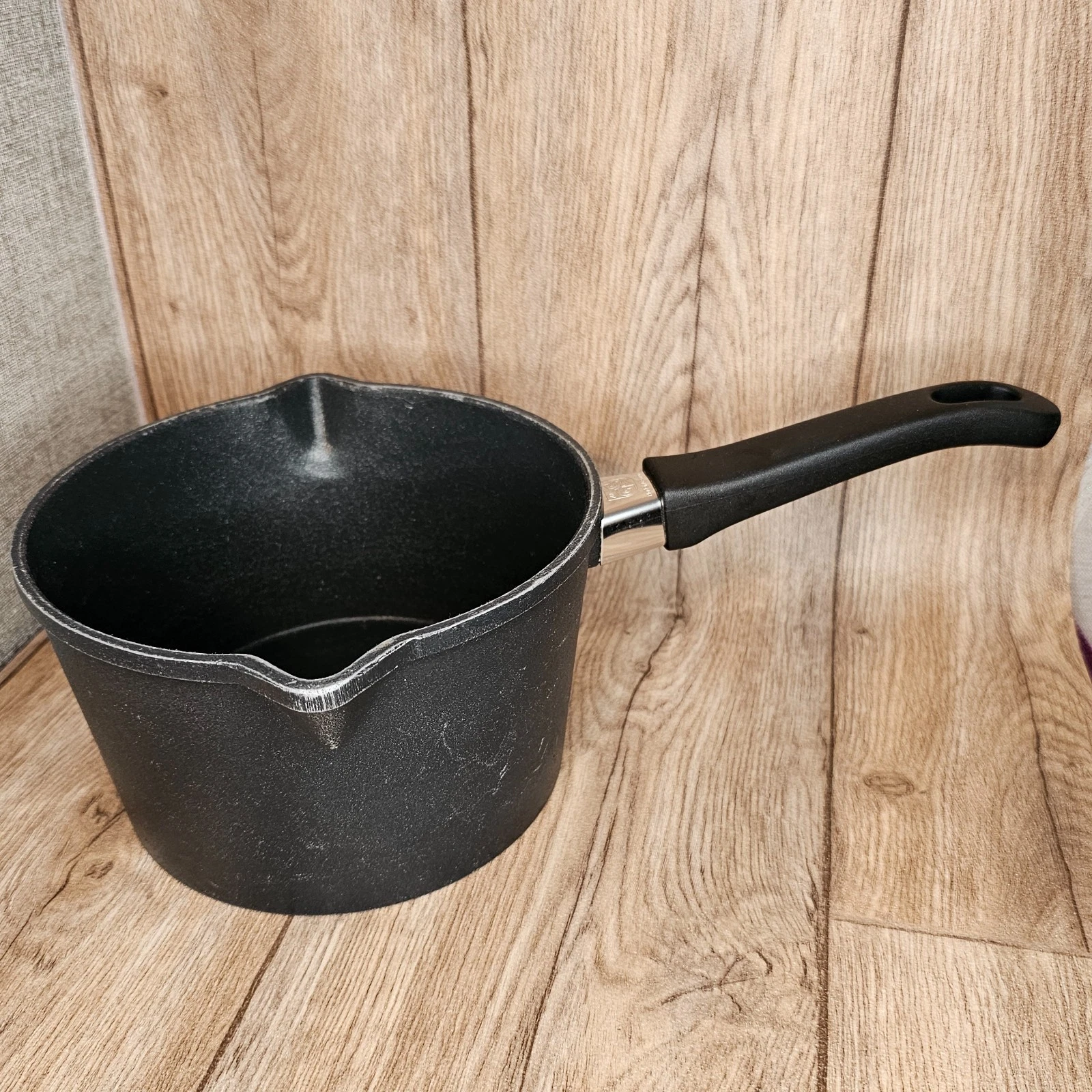 ProCook Titanium Saucepan Milk Pan 18cm Deep Dual Pour Spouts Made In Germany