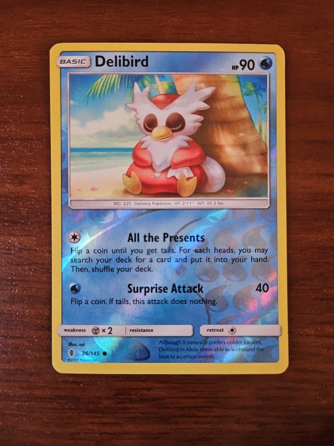Pokemon SM Guardians Rising -  26/145 DELIBIRD, Reverse Holo Common