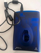 Iomega Zip 100 Z100USBS USB Powered External Drive 100MB Blue w/ Cable    TESTED