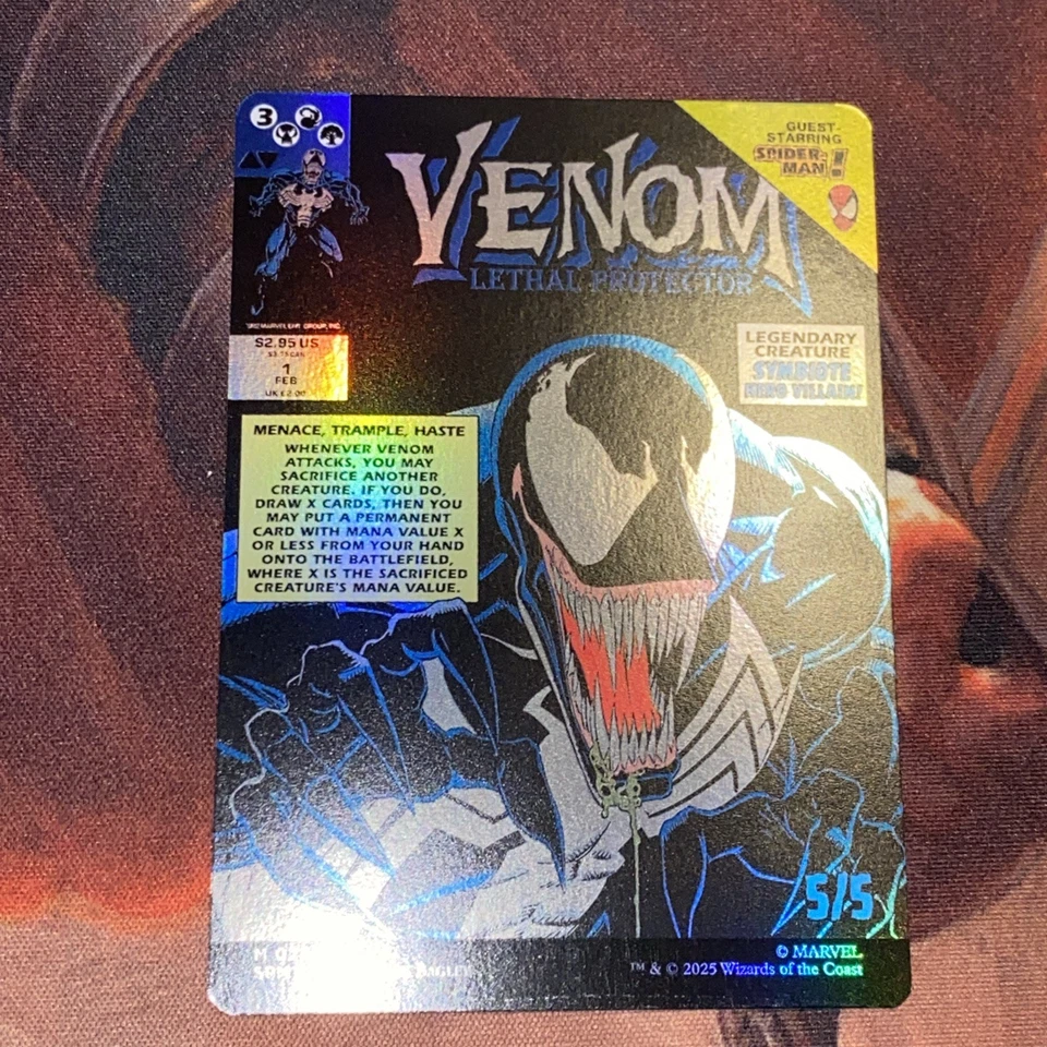 Eddie Brock Venom Lethal Protector X1 Mtg Spider Man Nm Foil Borderless 0233 - Image 3 of 4