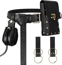 Renaissance Belt Pouch Medieval Pirate Costume Accessories One Size, Black