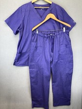 Butter-Soft Stretch Purple Scrub Set, Women's Bottom Size XL, Top Size 2X - EUC