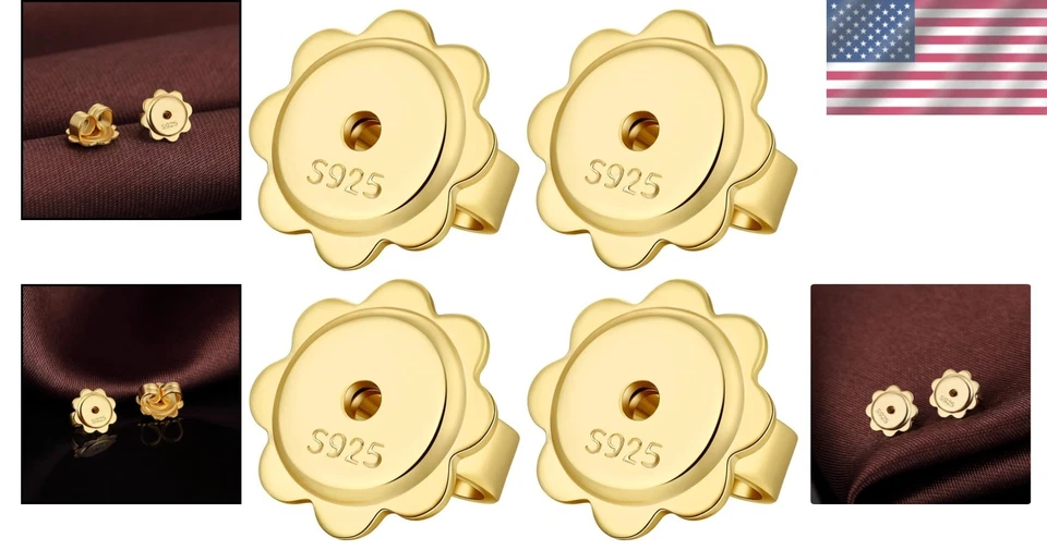 Hypoallergenic Earring Backs with Locking Mechanism - Ideal for Sensitive Ears - Image 2 of 4