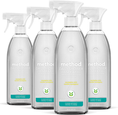 Method Daily Shower Cleaner Spray, Eucalyptus Mint Scent, 28 Fl Oz, 4 Pack | Rem