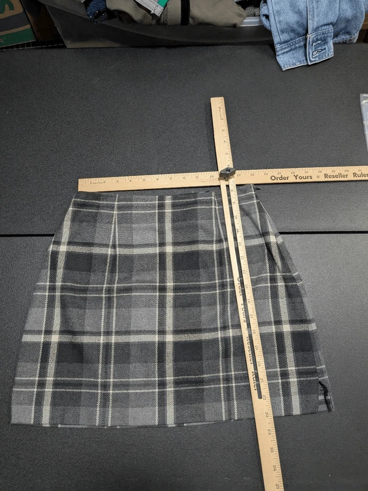 Minifalda gris The Limited vintage años 90 a cuadros mezcla de lana talla 2 Foto 4 de 4