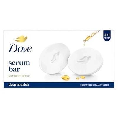 Dove Deep Nourish Serum Bar 125g x 5 Nutrient Serum Bath Soap
