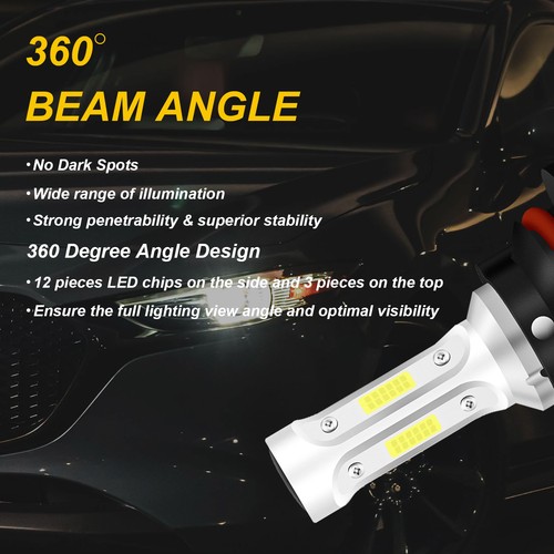Bright COB LED Headlight kit 9004 HB1 White for 1993-1993 Jeep Grand Wagoneer - Picture 9 of 12