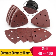 Image of Delta Sanding Sheets 90mm Detail Sander Pads Triangle Palm Mouse 40 - 400 Grit