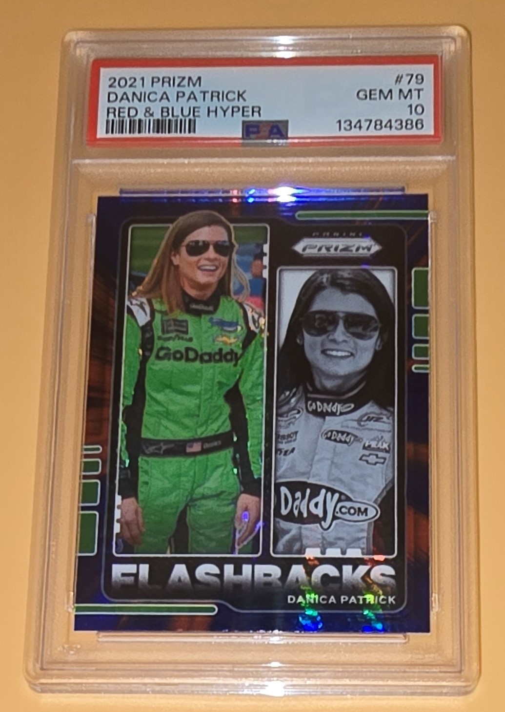 Danica Patrick PSA 10 Low Pop 1 Red Blue Hyper Prizm Parallel 2022 Prizm Racing
